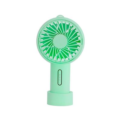 Ventilador Portátil Para Mesa Recarregável Com Base Verde