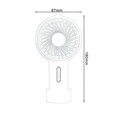 Ventilador Portátil Para Mesa Recarregável Com Base Verde