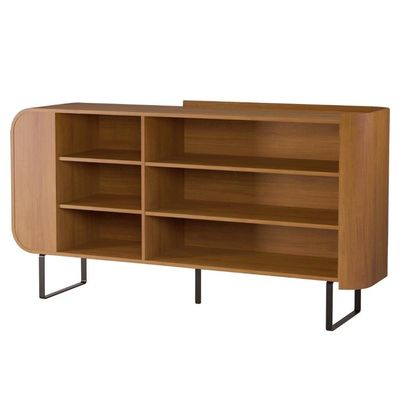 Buffet Aparador 160cm 2 Portas Orgânico Pé Metal Sindy Nature Z56 - Mpozenato