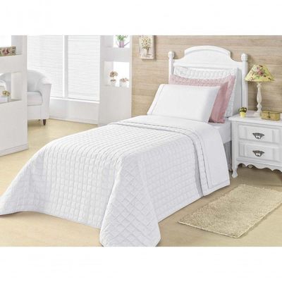 Cobre Leito Top Line Solteiro Hipercal 180 Fios 2 Peças 100% Poliéster - Branco