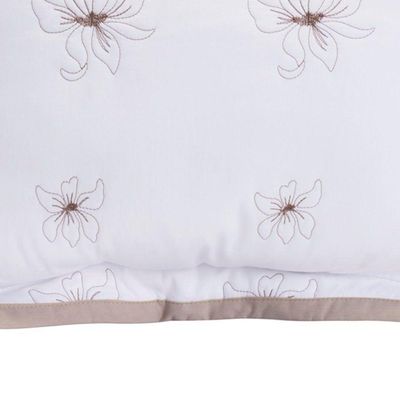 Almofada Decorativa Com Refil Istambul Percal 200 Fios 100% Algodão Bordada - Branco