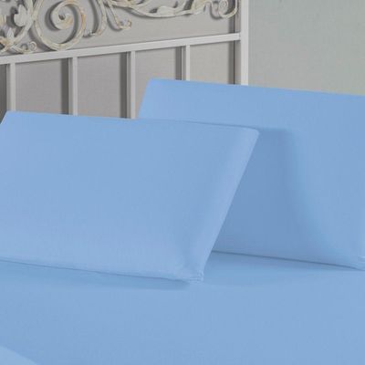 Fronha Nobre 1 Peça 50cm X 70cm Malha 100% Algodão - Azul-bebê