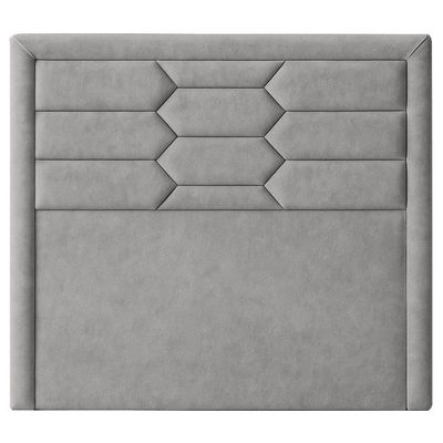 Cabeceira Cama Box Casal 140 Cm Roma Veludo Cinza - Nexta Casa