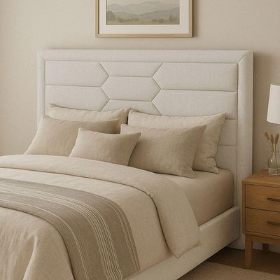 Cabeceira Casal King Cama Box 195 Cm Roma Linho Cru - Nexta Casa