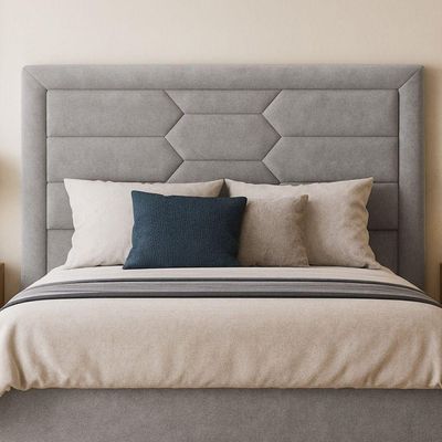 Cabeceira Cama Box Casal 140 Cm Roma Veludo Cinza - Nexta Casa