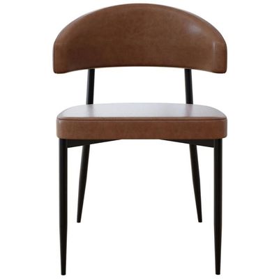 Cadeira De Jantar Estofada Fixa Chloe M25 Sintético Marrom - Mpozenato