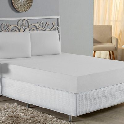 Jogo De Cama Queen Nobre 3 Peças Lençol Com Elástico De 30cm De Altura Malha 100% Algodão - Branco