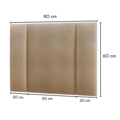 Cabeceira Estofada Iluminação Led Stella Cama Solteiro 90 Cm Cor:veludo Bege