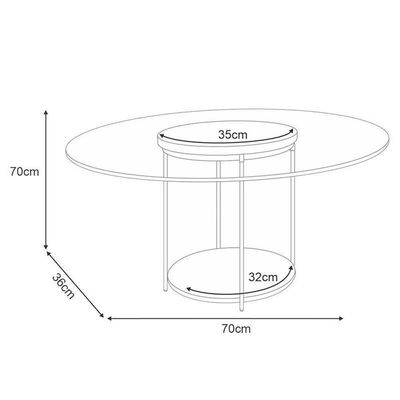 Home Suspenso Astor Castanho Off White Com Kit Mesa De Centro Sky Castanho - Hb Móveis