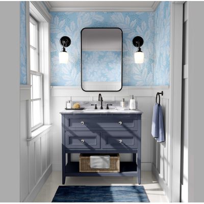 Papel de Parede Autoadesivo Vinil Removível, Motivo Clássico de Folhagem Azul, Faça-Você-Mesmo para Parede de Entrada - S4sassy 63,5 cm (L) × 609,6 cm (C) / Azul - Vinil Liso
