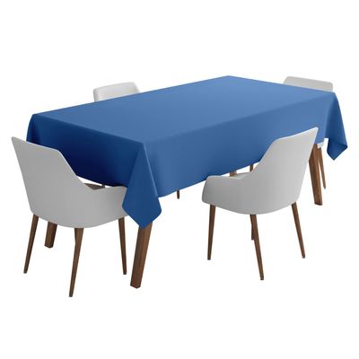 Toalhas de Mesa Impermeáveis para Uso Interno/Externo, Capas de Primavera/Verão para Mesa Circular do Pátio/Churrasco/Piquenique - Vargottam 147,32 Cm × 208,28 Cm – Com Furo Para Guarda-Sol / Azul