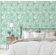 Papel Contact Vinílico Autoadesivo Impermeável Verde Contemporâneo Removível, Estampa Floral Line Art, para Paredes e Móveis - S4sassy 63,5 cm (L) × 304,8 cm (C) / Verde - Vinil Texturizado