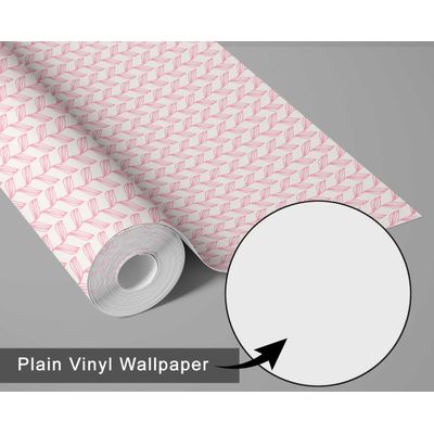 Papel de Parede Autoadesivo Linhas Geométricas Rosa Monocromática, Vinílico Removível DIY para Parede de Entrada, Decoração - S4sassy 63,5 cm (L) × 609,6 cm (C) / Rosa - Vinil Texturizado