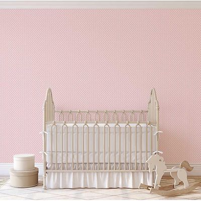Papel de Parede Autoadesivo Linhas Geométricas Rosa Monocromática, Vinílico Removível DIY para Parede de Entrada, Decoração - S4sassy 63,5 cm (L) × 609,6 cm (C) / Rosa - Vinil Texturizado