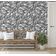 Vinil Autoadesivo Estampa Tropical de Folhas Desenhadas à Mão, à Prova d'água, Preto, Removível para Quartos e Salas - S4Sassy 63,5 cm (L) × 152,4 cm (C) / Preto - Vinil Texturizado