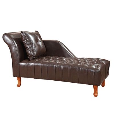 Divã Chesterfield Anna Recamier 160cm Via Courano Marrom Lado Esquerdo