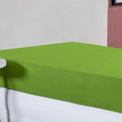 Lençol Com Elástico Solteirão Nobre 1 Peça 30cm De Altura Malha 100% Algodão - Pistache