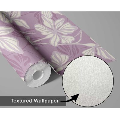Papel Contact Vinílico Autoadesivo Removível e Impermeável, Estampa Lily Bloom para Paredes, Armários e Cômoda Roxo - S4sassy 63,5 cm (L) × 152,4 cm (C) / Roxo - Vinil Texturizado