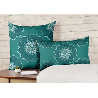 Capas de Almofada Decorativas Estampadas Tema Azul - Vargottam 30,48 Cm × 30,48 Cm – Quadrado / Azul