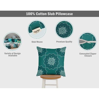 Capas de Almofada Decorativas Estampadas Tema Azul - Vargottam 45,72 Cm × 45,72 Cm – Quadrado / Azul