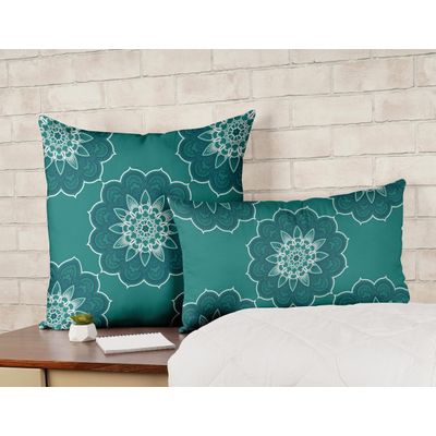 Capas de Almofada Decorativas Estampadas Tema Azul - Vargottam 45,72 Cm × 45,72 Cm – Quadrado / Azul