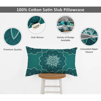 Capas de Almofada Decorativas Estampadas Tema Azul - Vargottam 30,48 Cm × 50,8 Cm – Retangular / Azul