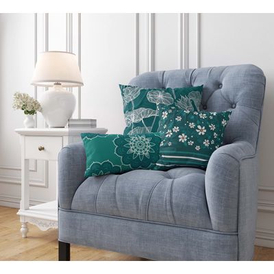 Capas de Almofada Decorativas Estampadas Tema Azul - Vargottam 30,48 Cm × 50,8 Cm – Retangular / Azul