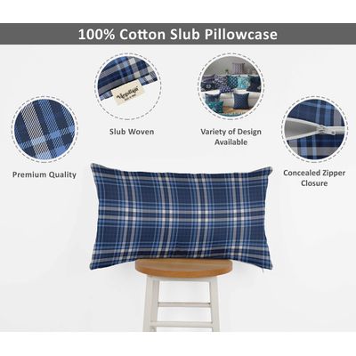Capas de Almofada Decorativas de Luxo com Estampa Azul - Vargottam 30,48 Cm × 60,96 Cm – Retangular / Azul