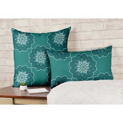 Capas de Almofada Decorativas Estampadas Tema Azul - Vargottam 60,96 Cm × 60,96 Cm – Retangular / Azul