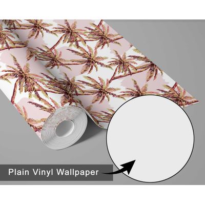 Papel de Parede Palmeira Marrom Vinílico Autoadesivo, Envelopamento Decorativo, Aplicação Fácil para Quarto e Sala - S4Sassy 63,5 cm (L) × 304,8 cm (C) / Marrom - Vinil Liso
