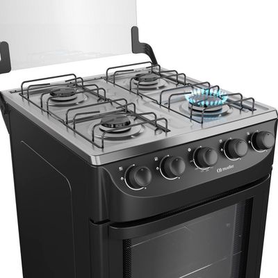 Fogão Mueller 4 Bocas Preto Fosco Acendimento Manual Mfi4ba