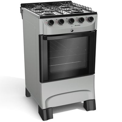 Fogão Mueller Titânio 4 Bocas Com Mesa Esmaltada Mfi4bc