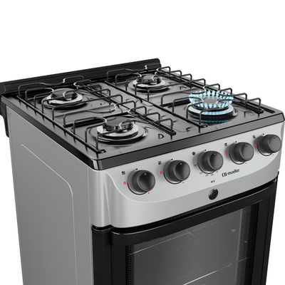 Fogão Mueller Titânio 4 Bocas Com Mesa Esmaltada Mfi4bc