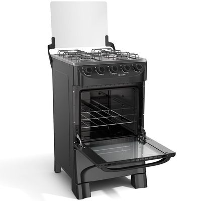 Fogão Mueller 4 Bocas Preto Fosco Acendimento Manual Mfi4ba