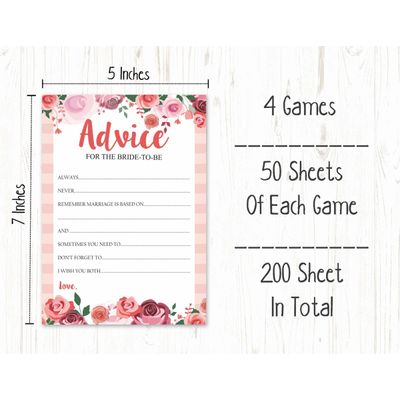 50 Cartões Florais para Chá de Noiva e Despedida de Solteira, em Lote, Quadrados em Branco, Preenchíveis, Ideias de Presente - Inkdotpot 12,7 Cm × 17,78 Cm / Branco - Conjunto de 4