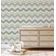Adesivo de Parede Removível em Vinil Zigue-Zague Tribal, Mural Moderno Verde para Quarto, Banheiro, Lavanderia e Closet - S4Sassy 63,5 cm (L) × 152,4 cm (C) / Verde - Vinil Texturizado