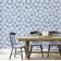 Papel de Parede Vinil Autoadesivo Estampa de Rosas Rabiscadas Chic Urbano Azul Impermeável Removível para Quartos e Sala, Aluguel - S4Sassy 63,5 cm (L) × 304,8 cm (C) / Azul - Vinil Texturizado
