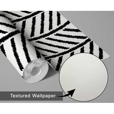Revestimento Autoadesivo em Vinil, Estampa Geométrica Costura - Mural Moderno Preto para Quarto, Banheiro, Lavanderia e Closet - S4Sassy 63,5 cm (L) × 914,4 cm (C) / Preto - Vinil Texturizado
