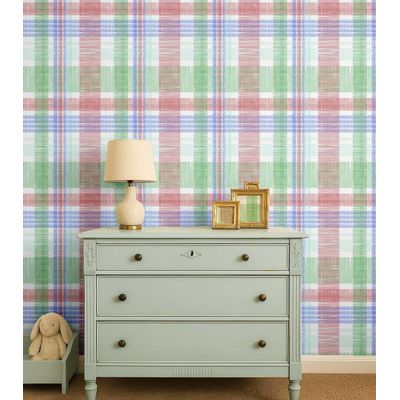 Papel de Parede Xadrez Vermelho, Vinil Autoadesivo, Revestimento Fácil DIY para Quarto Infantil e Brinquedoteca - S4Sassy 63,5 cm (L) × 914,4 cm (C) / Vermelho - Vinil Liso
