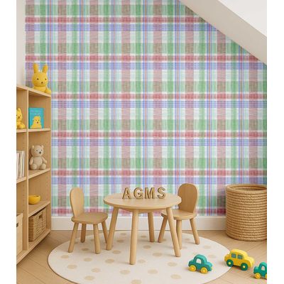 Papel de Parede Xadrez Vermelho, Vinil Autoadesivo, Revestimento Fácil DIY para Quarto Infantil e Brinquedoteca - S4Sassy 63,5 cm (L) × 914,4 cm (C) / Vermelho - Vinil Liso