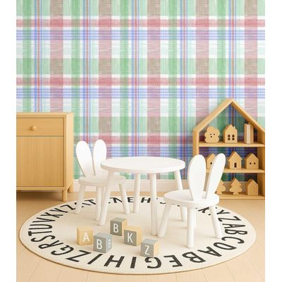Papel de Parede Xadrez Vermelho, Vinil Autoadesivo, Revestimento Fácil DIY para Quarto Infantil e Brinquedoteca - S4Sassy 63,5 cm (L) × 914,4 cm (C) / Vermelho - Vinil Liso