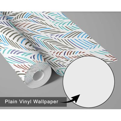 Papel de Parede Palmeira Multicolorido, Tropical Azul, Vinil Autoadesivo, Envoltório Decorativo, DIY Fácil para Quarto e Sala - S4Sassy 63,5 cm (L) × 304,8 cm (C) / Azul - Vinil Texturizado