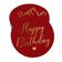Tags de Papel Metalizado "Happy Birthday" para Lembrancinhas - Inkdotpot 50 Etiquetas Metalizadas / Vermelho - Dourado