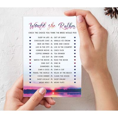 50 Cartões Quadrados em Branco para Preencher Ideias de Presentes para Chá de Noiva/Despedida de Solteira a Granel Tema Natureza - Inkdotpot 12,7 Cm × 17,78 Cm / Branco - Conjunto de 4