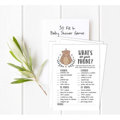 50 Cartões Alfabeto ABC para Bebê com Urso Tema Animal Neutro de Gênero Suprimentos para Festa - Inkdotpot 12,7 Cm × 17,78 Cm / Branco - O Que Tem no Seu Celular