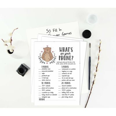 50 Cartões Alfabeto ABC para Bebê com Urso Tema Animal Neutro de Gênero Suprimentos para Festa - Inkdotpot 12,7 Cm × 17,78 Cm / Branco - O Que Tem no Seu Celular