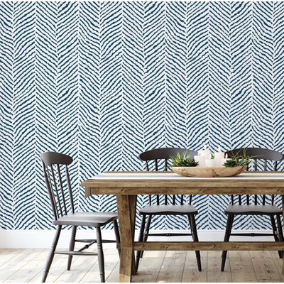 Papel de Parede Vinílico Autoadesivo Estampa Animal Vibes à prova d'água Azul Removível para Quartos e Salas, para Inquilinos - S4Sassy 63,5 cm (L) × 914,4 cm (C) / Azul - Vinil Liso