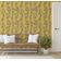 Papel de Parede Autoadesivo Estampa Vinha Vintage Amarelo Removível Vinil Descole e Cole para Parede de Destaque da Entrada - S4Sassy 63,5 cm (L) × 914,4 cm (C) / Amarelo - Vinil Texturizado