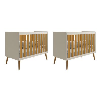 Kit Gêmeos Berço Americano Isis Areia/savana - Reller Móveis Areia/savana