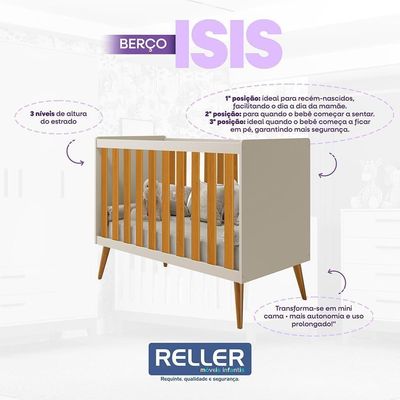 Kit Gêmeos Berço Americano Isis Areia/savana - Reller Móveis Areia/savana